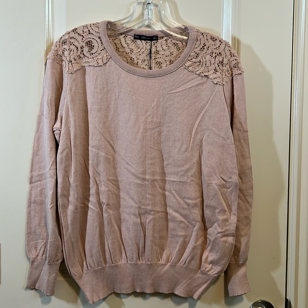 Zara lace knit sweater